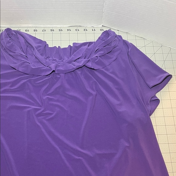 Cato Vibrant Purple Ruffle Blouse - Picture 5 of 6